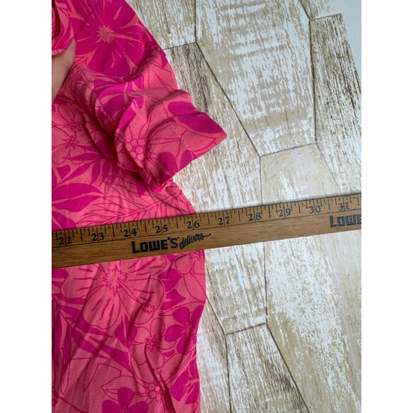 Marsh Landing II Shirt 1X Hawaiian Short Sleeve Rayon Coral Pink - Picture 5 of 6